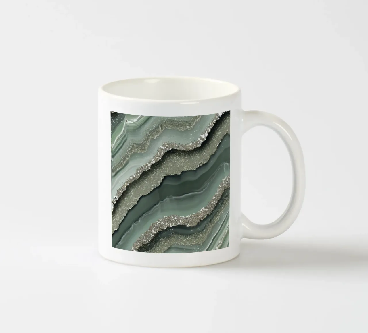 Texture agata verde salvia Glam tazza in ceramica da Gemstone Textures
