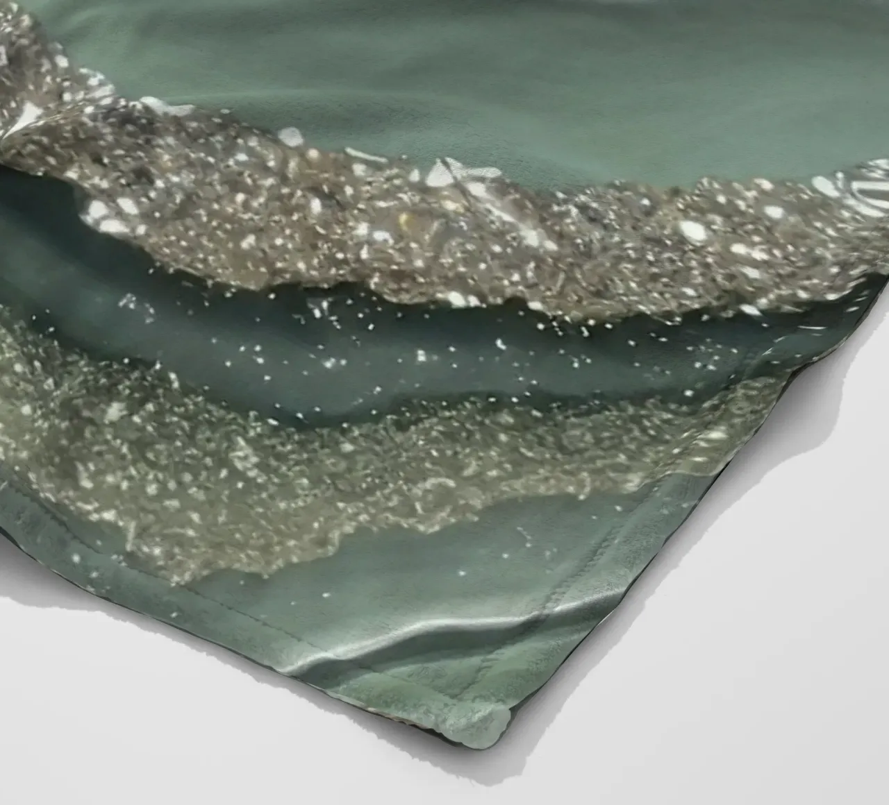 Glam Sage Green Agate Texture fleece blanket by Gemstone Textures