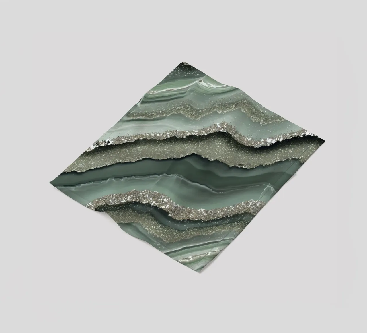 Glam Sage Green Agate Texture fleece blanket by Gemstone Textures