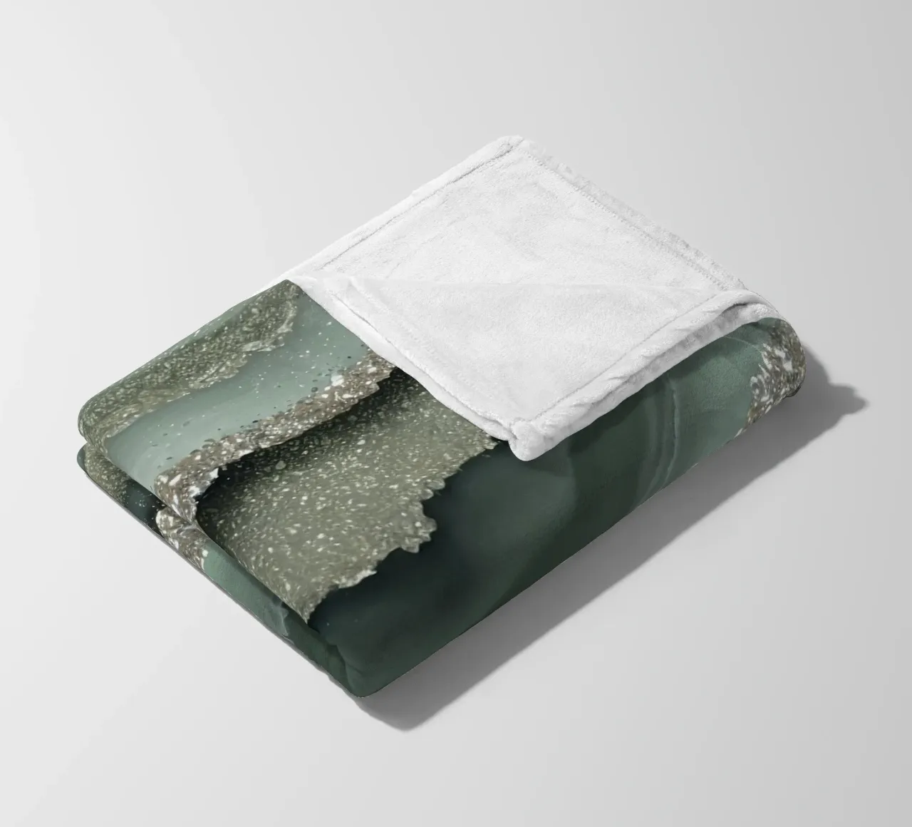 Glam Sage Green Agate Texture fleece blanket by Gemstone Textures
