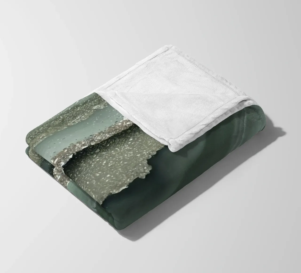 Glam Sage Green Agate Texture fleece blanket by Gemstone Textures