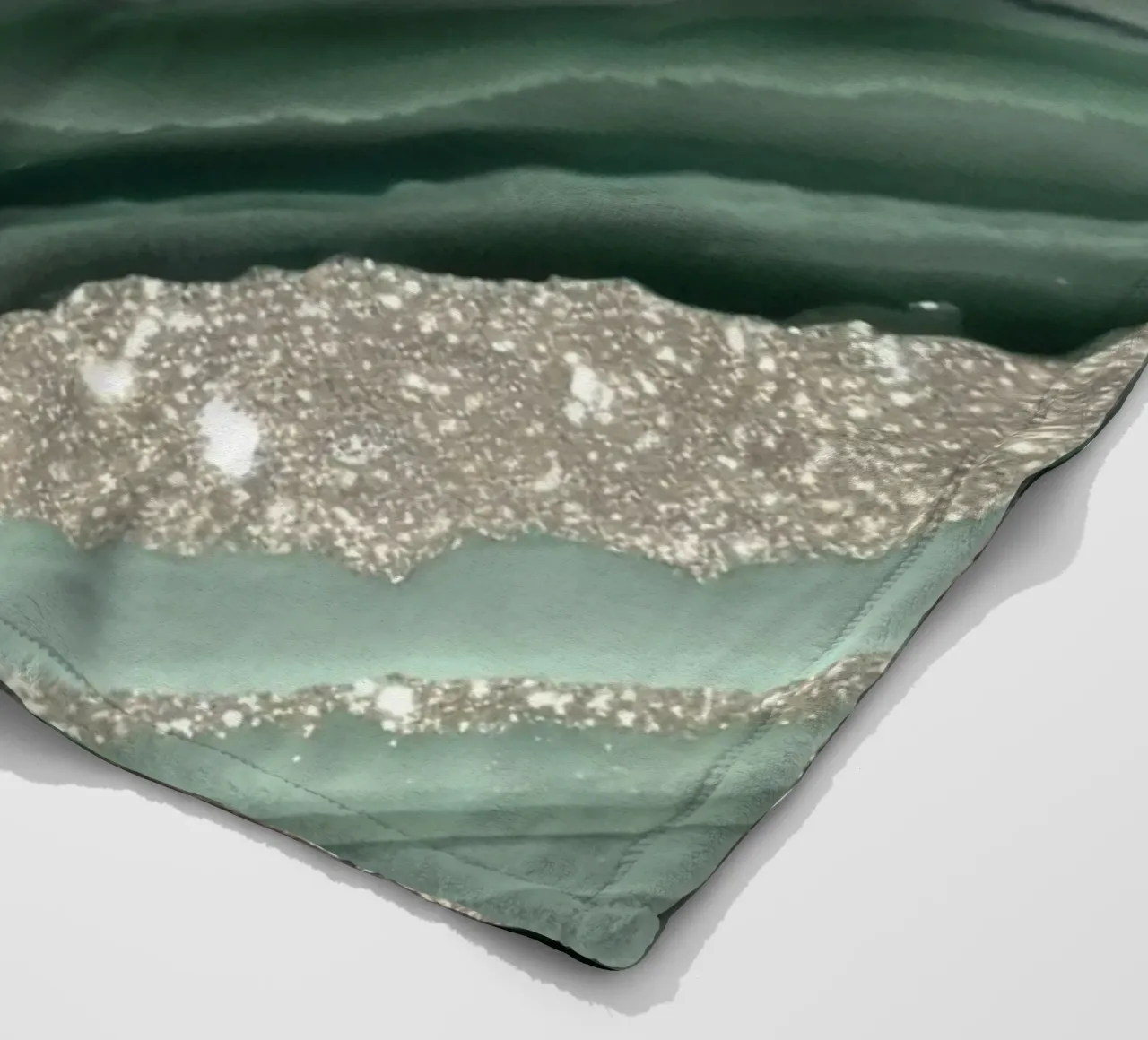 Glam Sage Green Agate Texture fleece blanket by Gemstone Textures