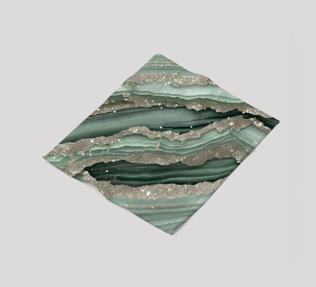 Glam Sage Green Agate Texture fleece blanket by Gemstone Textures
