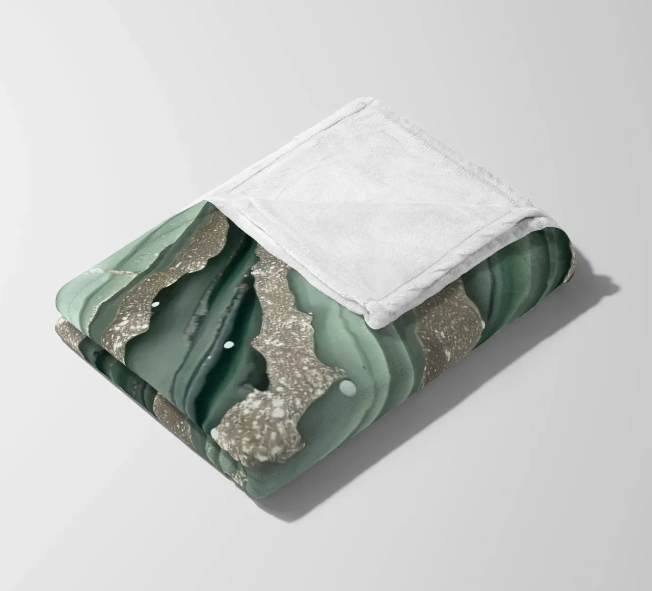 Glam Sage Green Agate Texture fleece blanket by Gemstone Textures