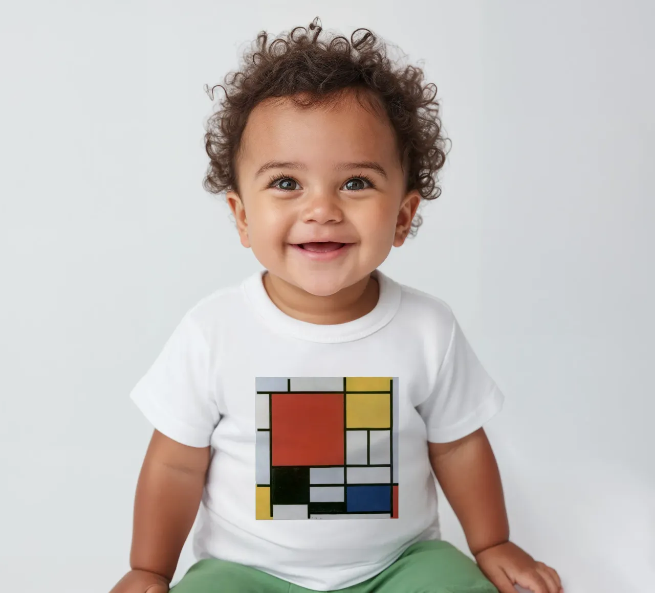 Piet Mondrian, Composizione in rosso, giallo, blu e nero maglietta neonato da William Store