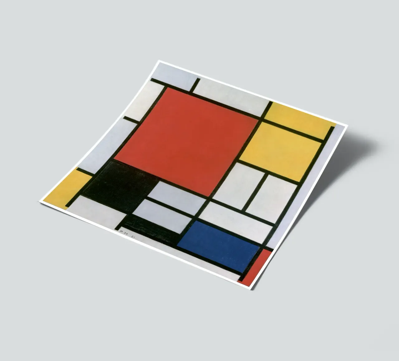 Piet Mondrian, Composition en rouge, jaune, bleu et noir planche autocollant de William Store