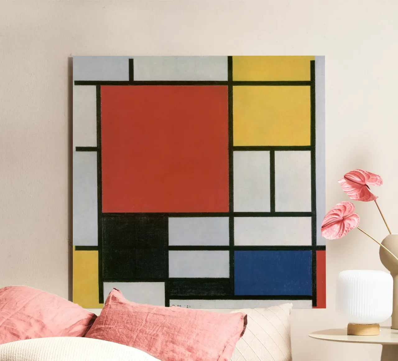 Piet Mondrian, Composizione in rosso, giallo, blu e nero alluminio dibond da William Store