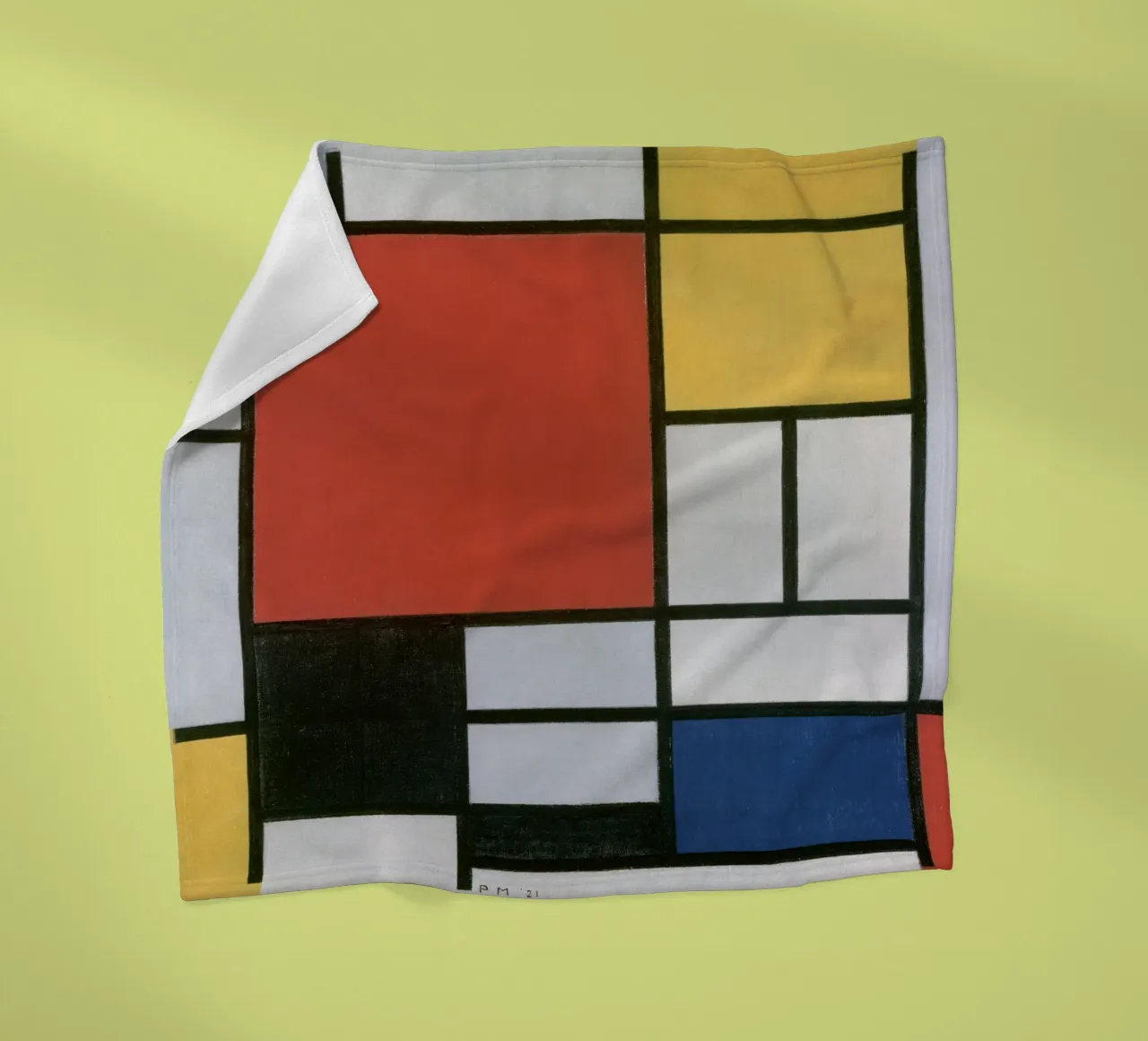 Piet Mondrian, Composizione in rosso, giallo, blu e nero coperta in pile da William Store