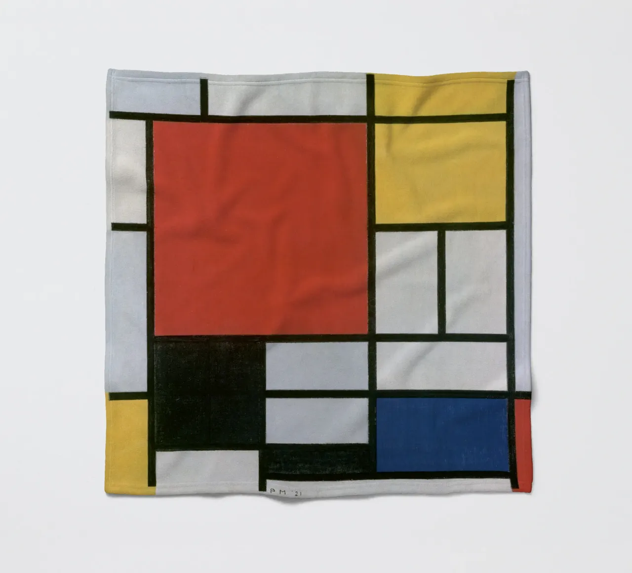 Piet Mondrian, Composizione in rosso, giallo, blu e nero coperta in pile da William Store