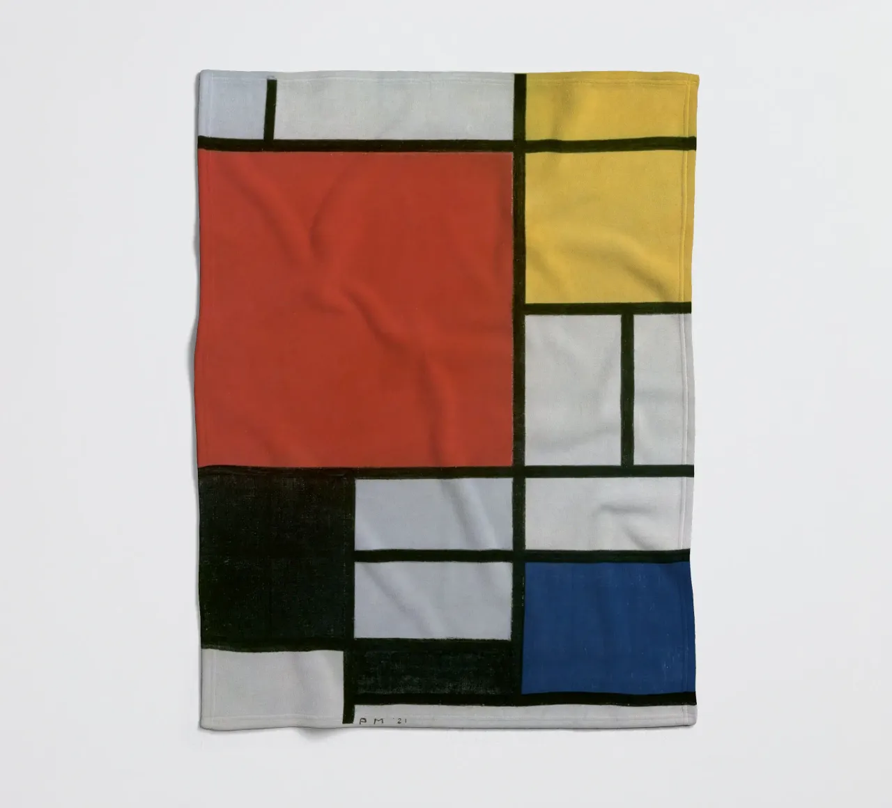 Piet Mondrian, Composizione in rosso, giallo, blu e nero coperta in pile da William Store