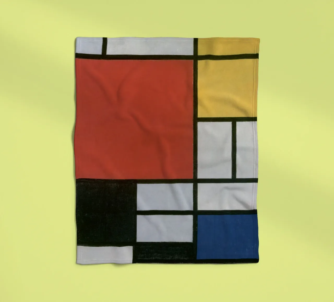 Piet Mondrian, Composizione in rosso, giallo, blu e nero coperta in pile da William Store