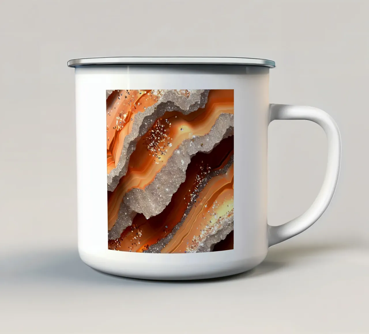 Agata arancione glam Texture tazza in smalto da Gemstone Textures
