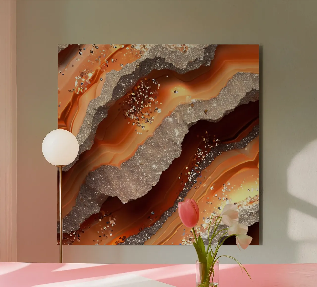 Agata arancione glam Texture alluminio dibond da Gemstone Textures