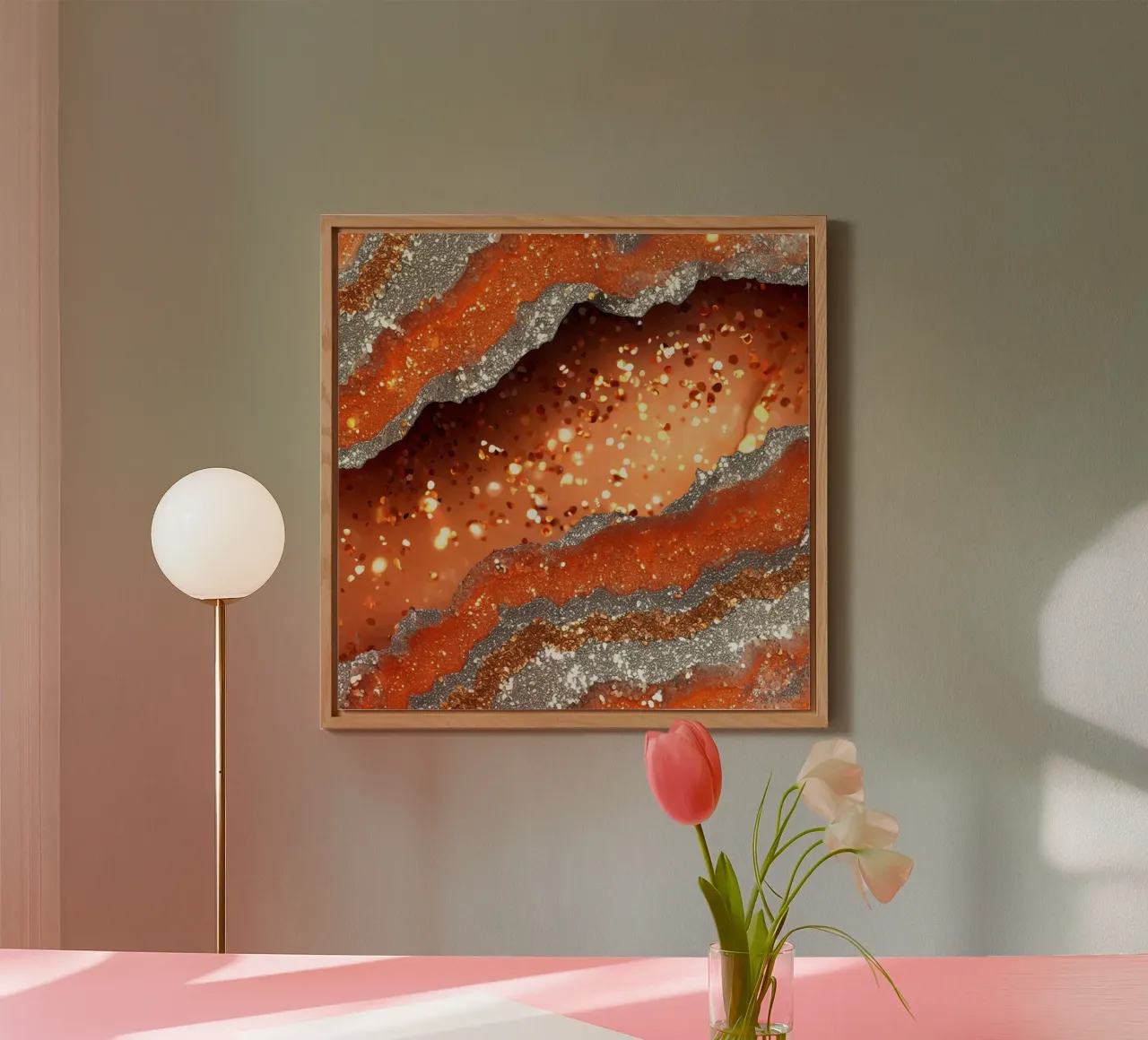 Agata arancione glam Texture alluminio dibond da Gemstone Textures