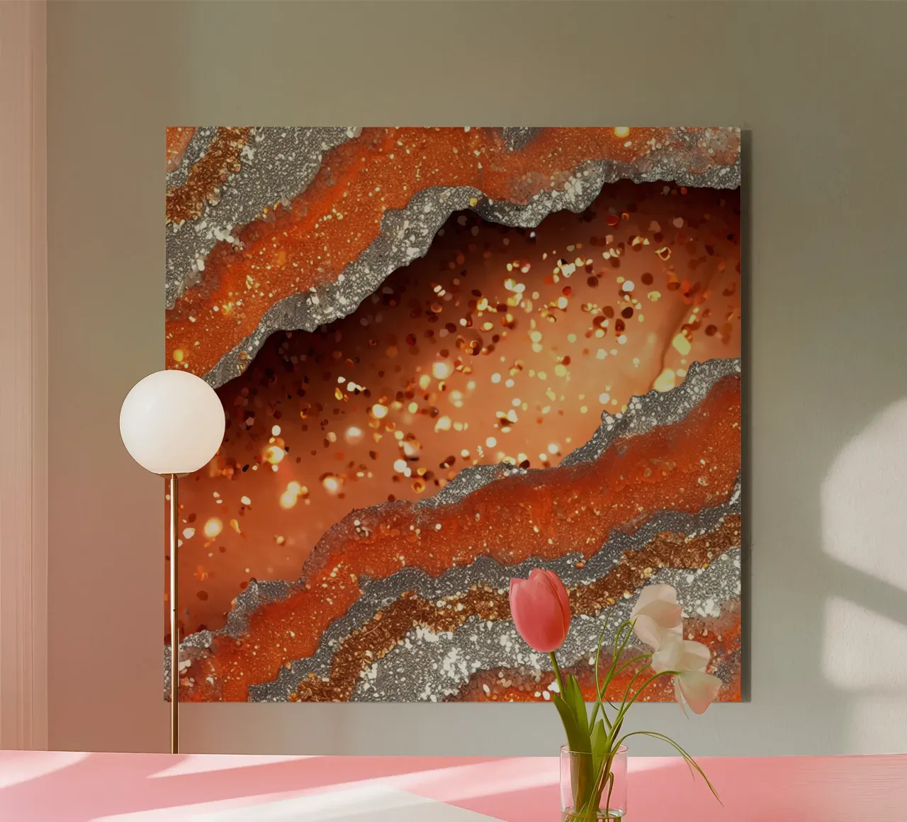 Agata arancione glam Texture alluminio dibond da Gemstone Textures