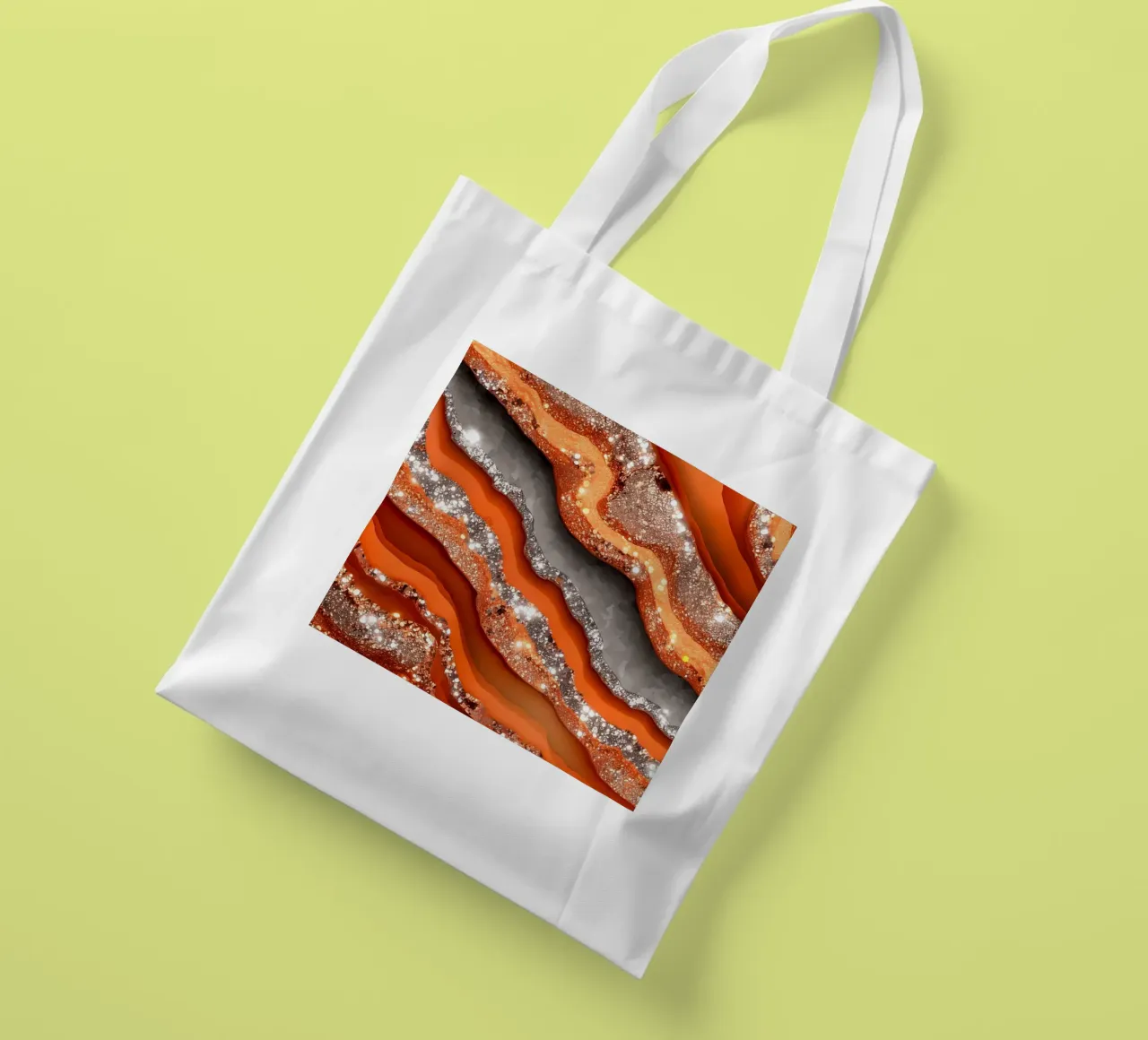 Agata arancione glam Texture borsa in juta da Gemstone Textures
