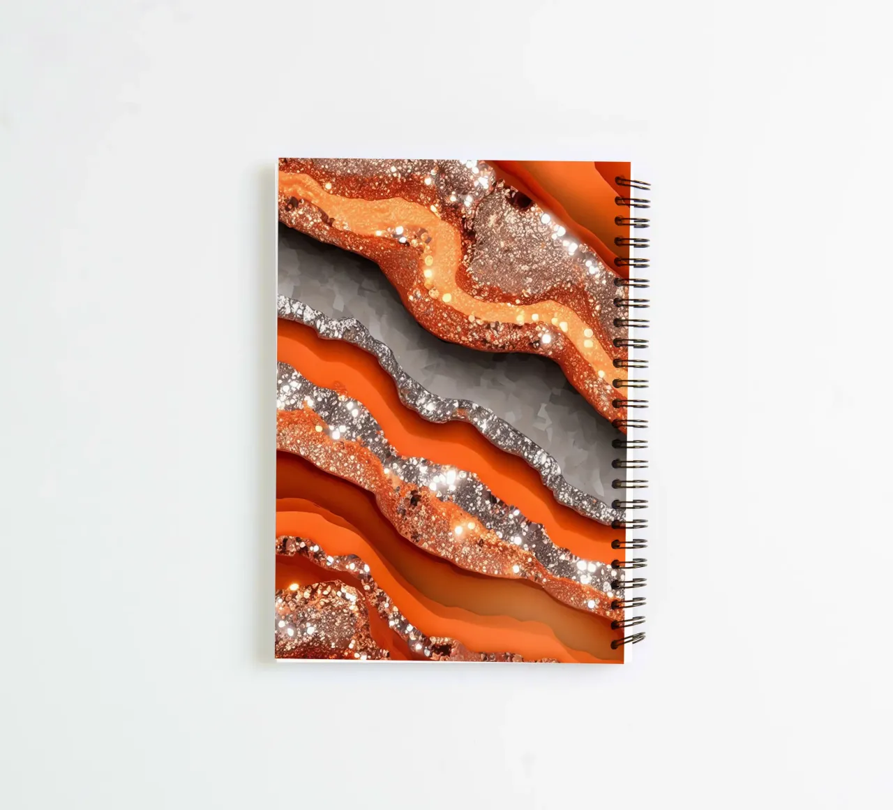 Glam Orange Agate Texture spiral notebook by Gemstone Textures