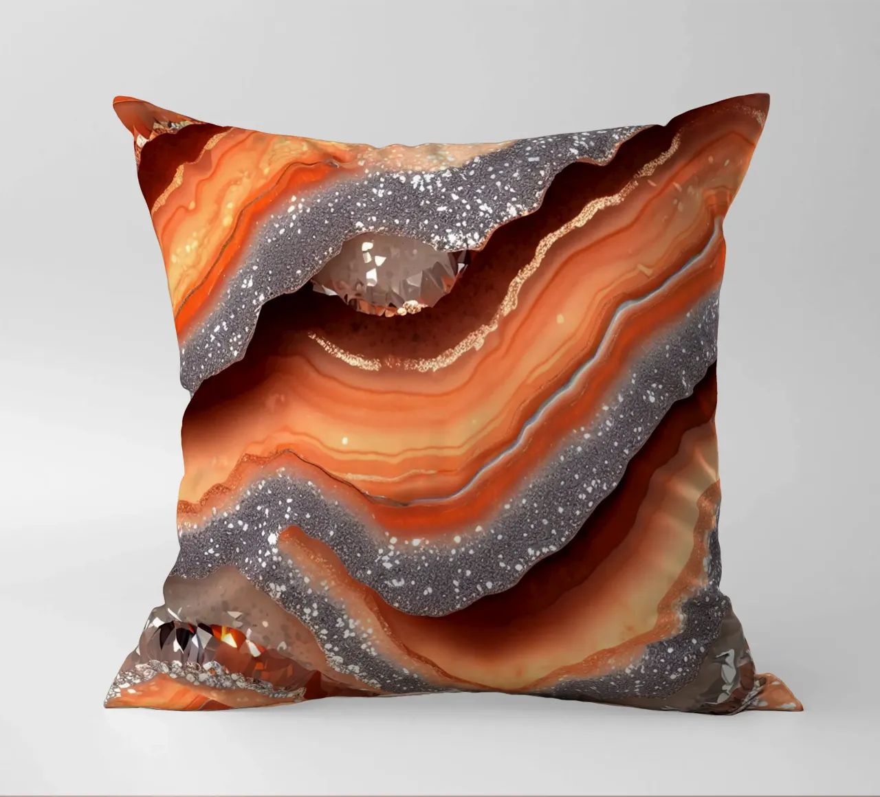 Agata arancione glam Texture cuscino da Gemstone Textures