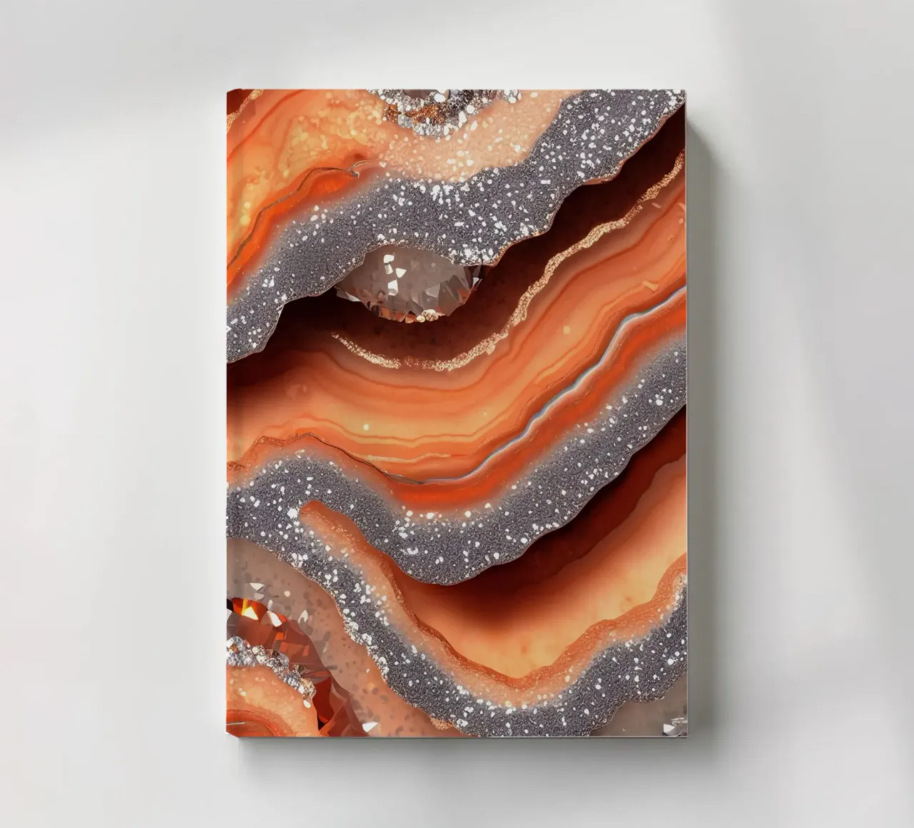 Glam Orange Agate Texture notebook by Gemstone Textures