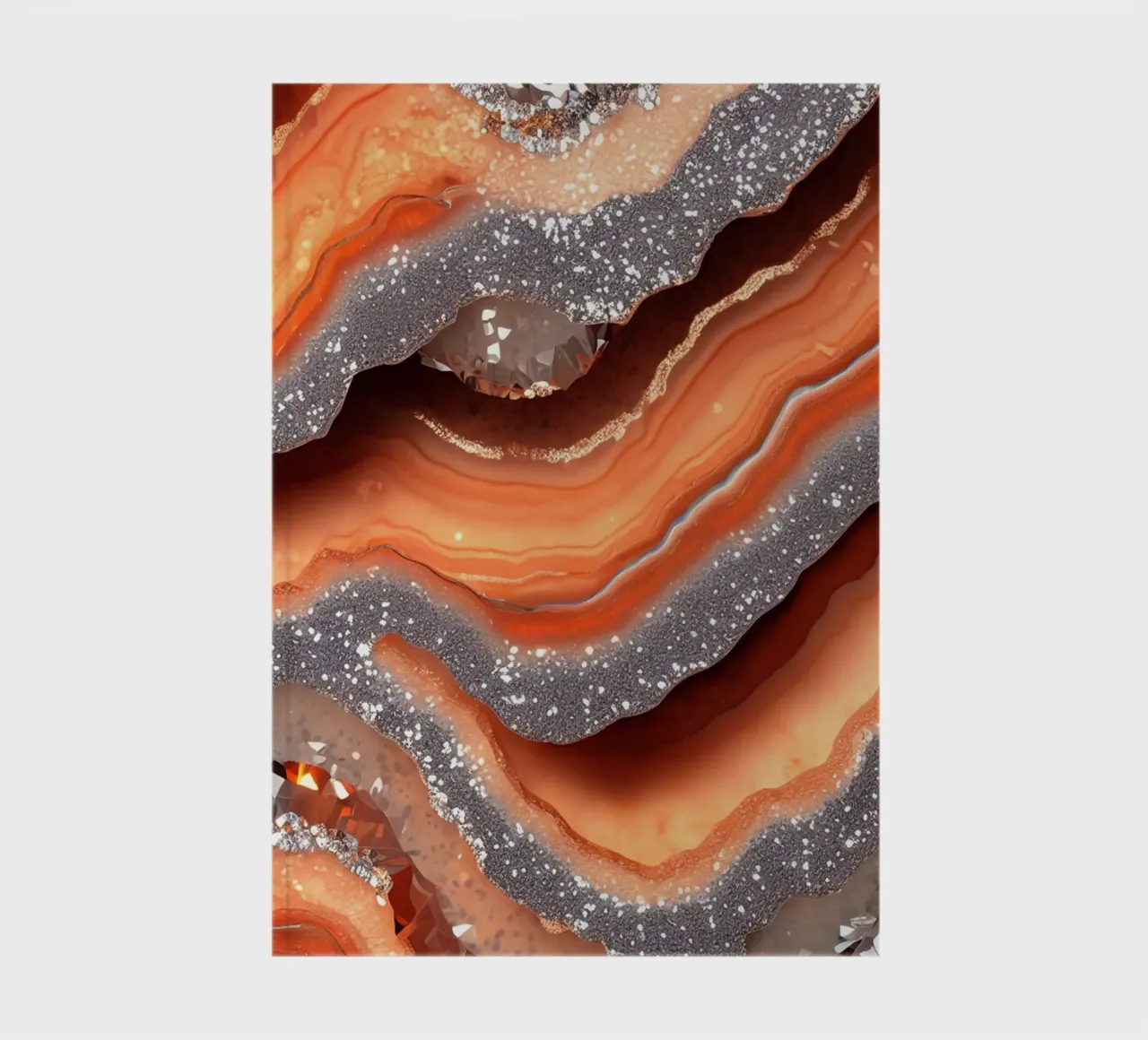 Glam Orange Agate Texture notebook by Gemstone Textures