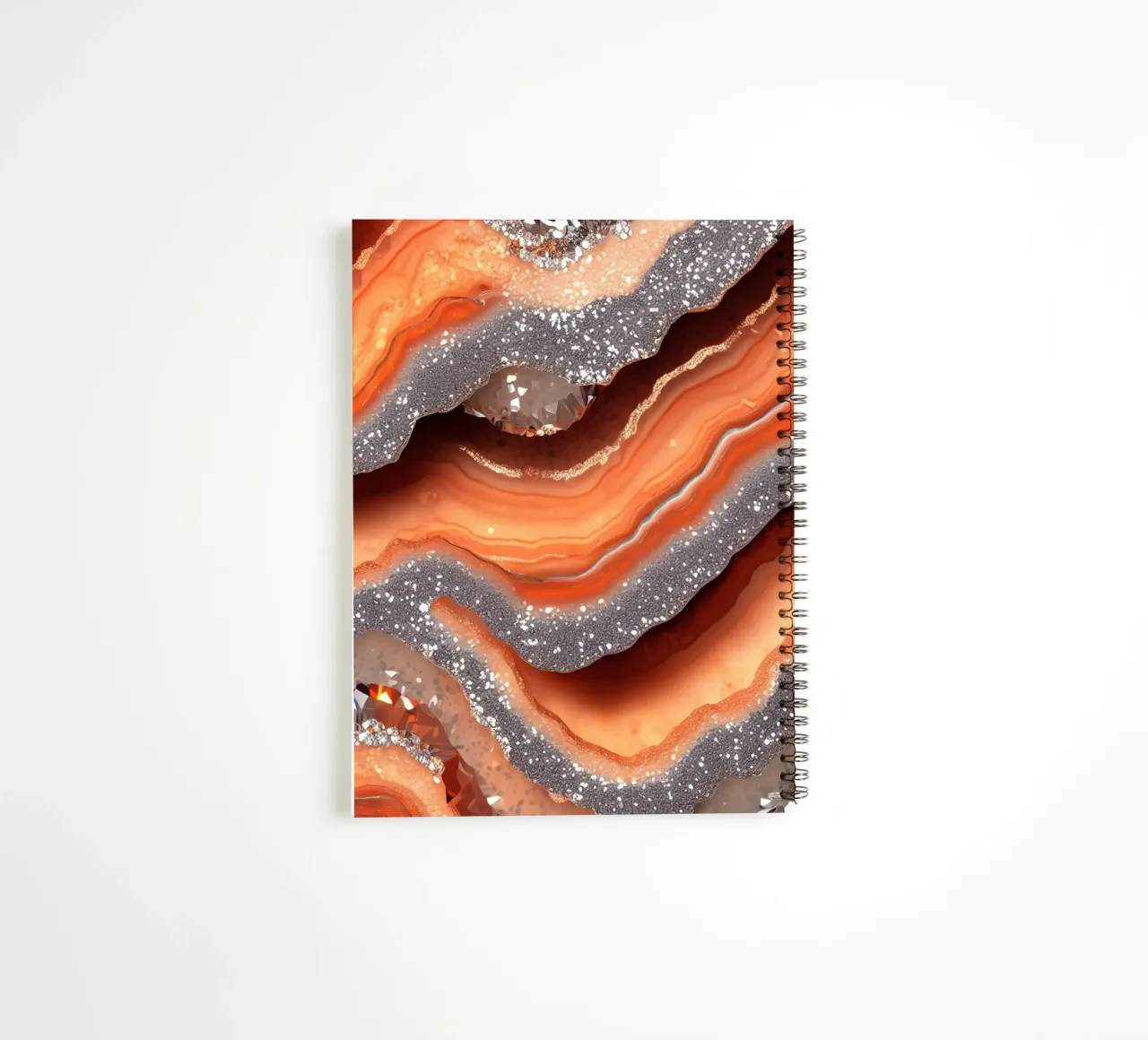 Glam Orange Agate Texture spiral notebook by Gemstone Textures