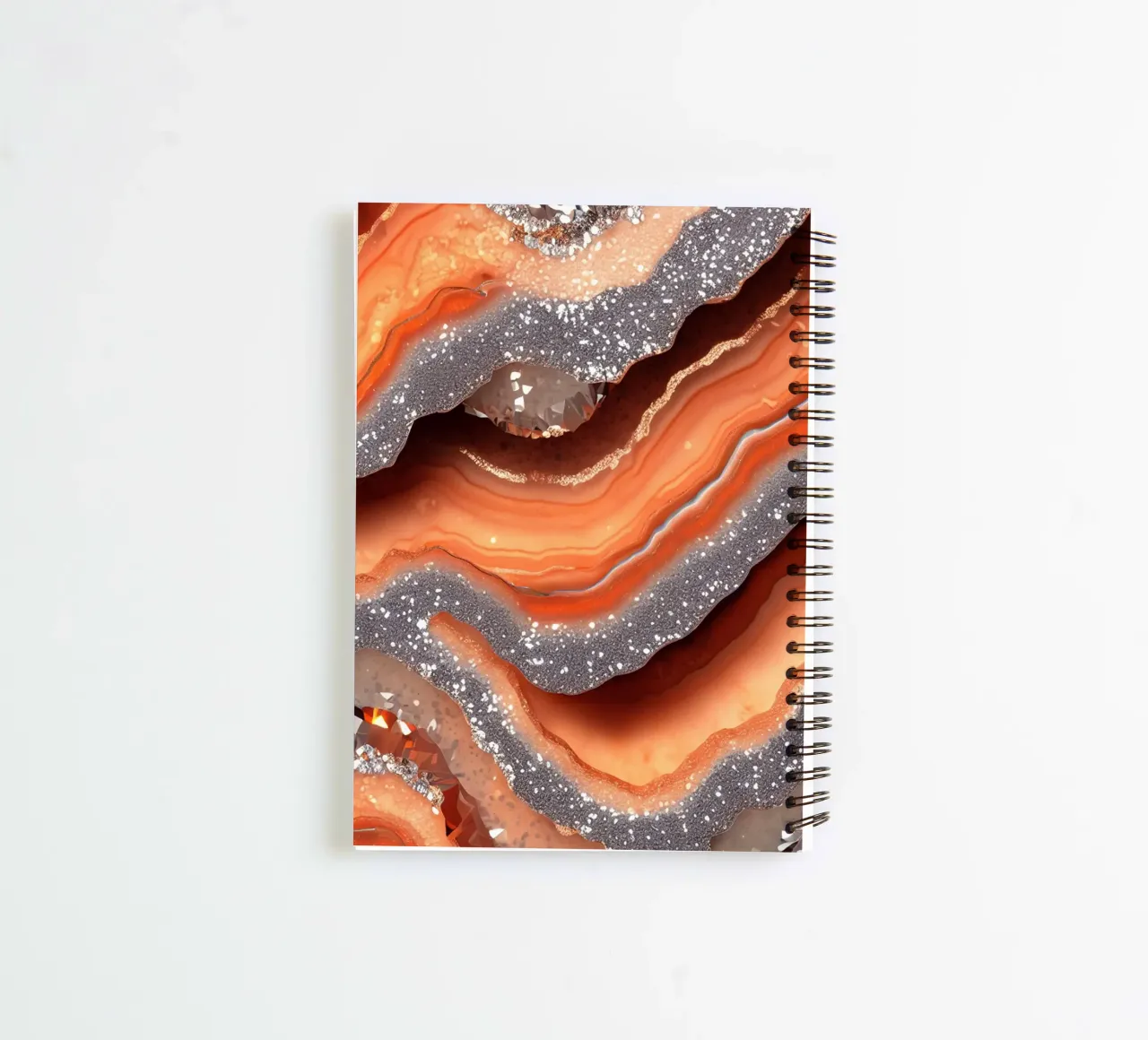 Glam Orange Agate Texture spiral notebook by Gemstone Textures