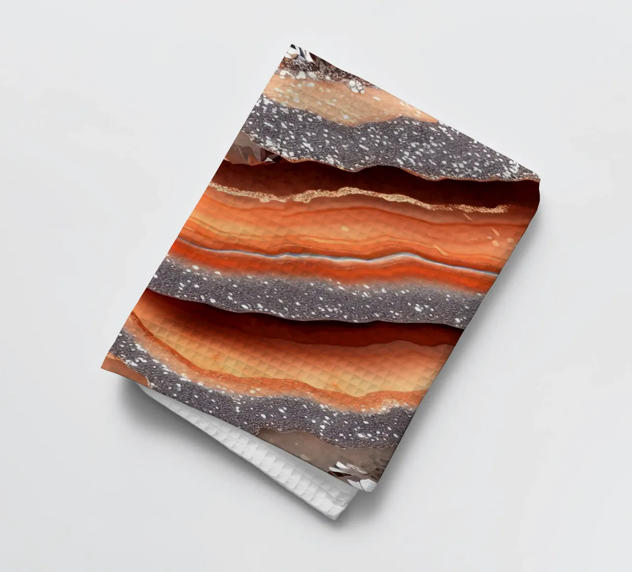 Glam Orange Agate Texture tea towel by Gemstone Textures