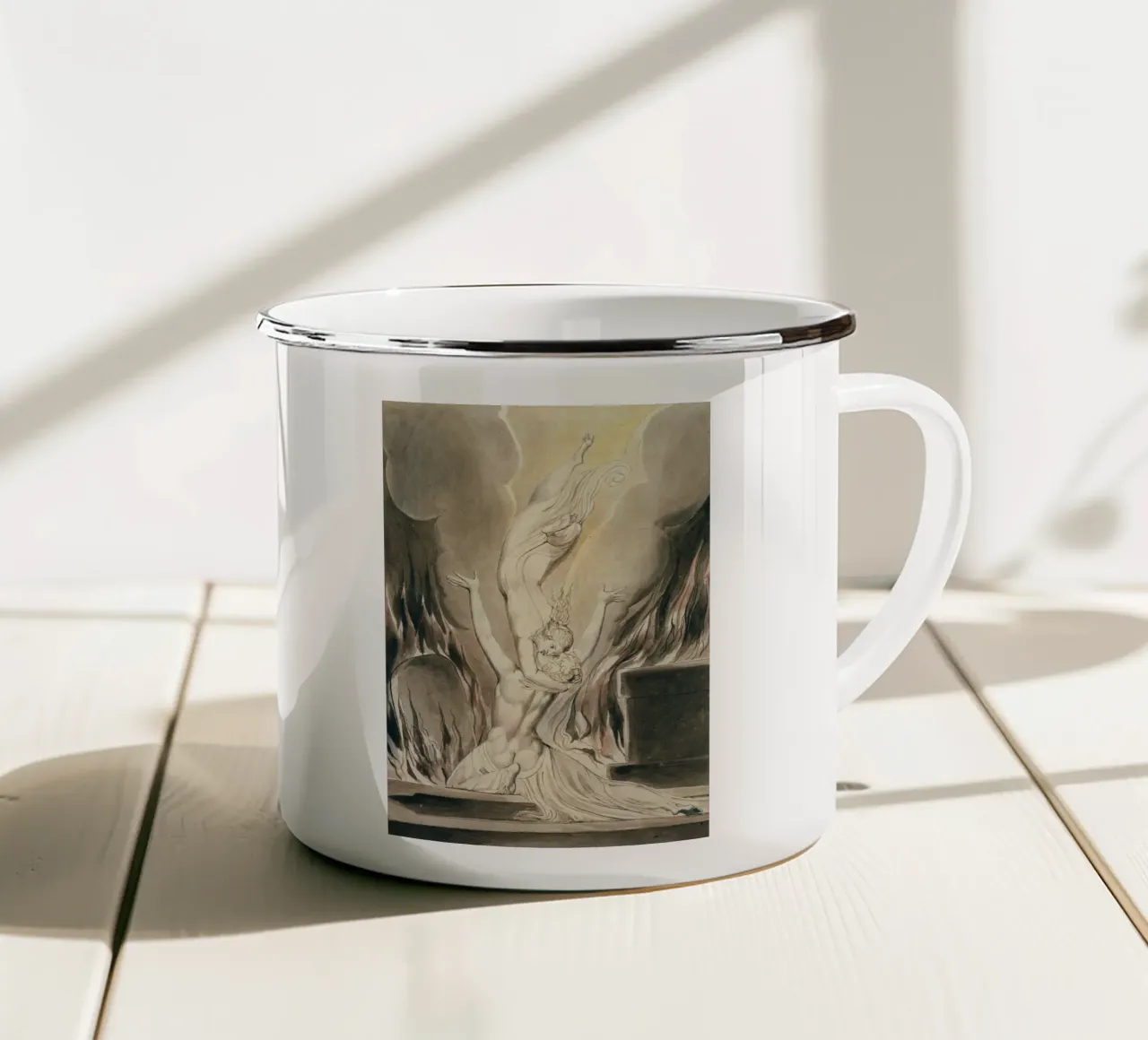 William Blake - La riunione dell'anima e del corpo tazza in smalto da William Store