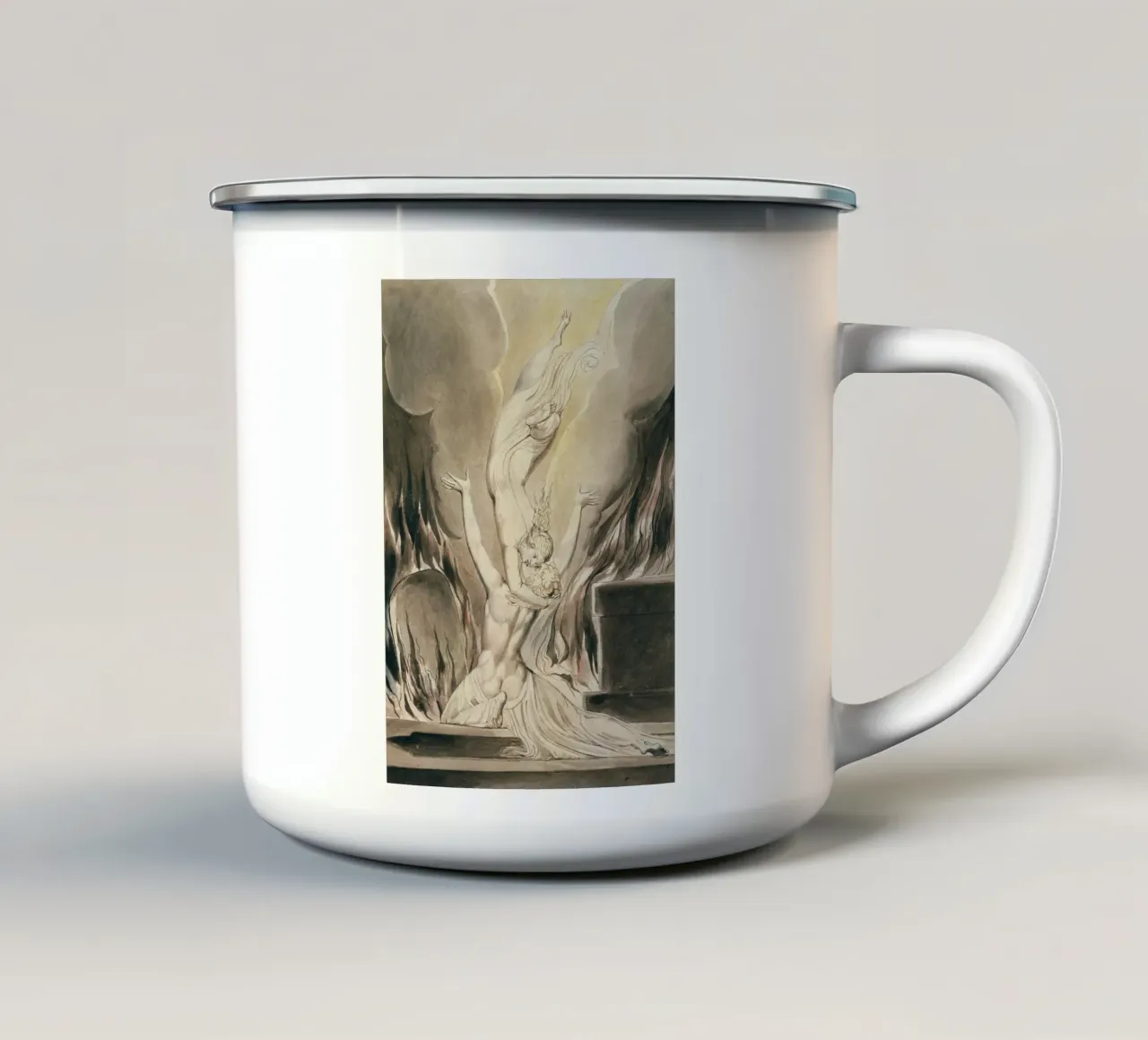 William Blake - La riunione dell'anima e del corpo tazza in smalto da William Store