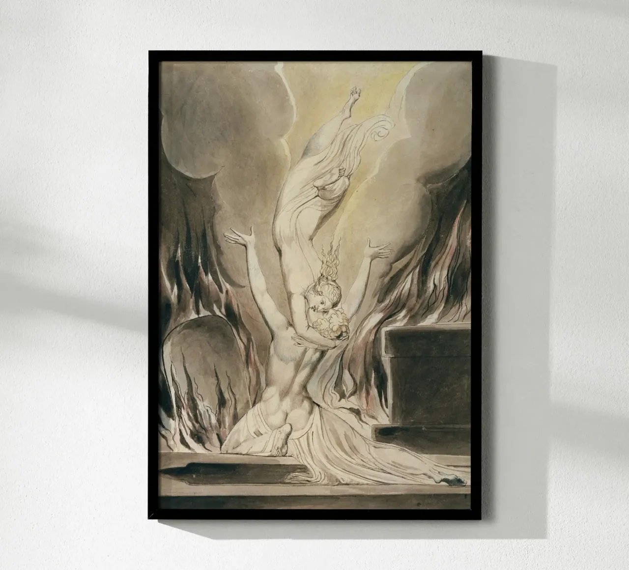 William Blake - La riunione dell'anima e del corpo poster con telaio in alluminio da William Store