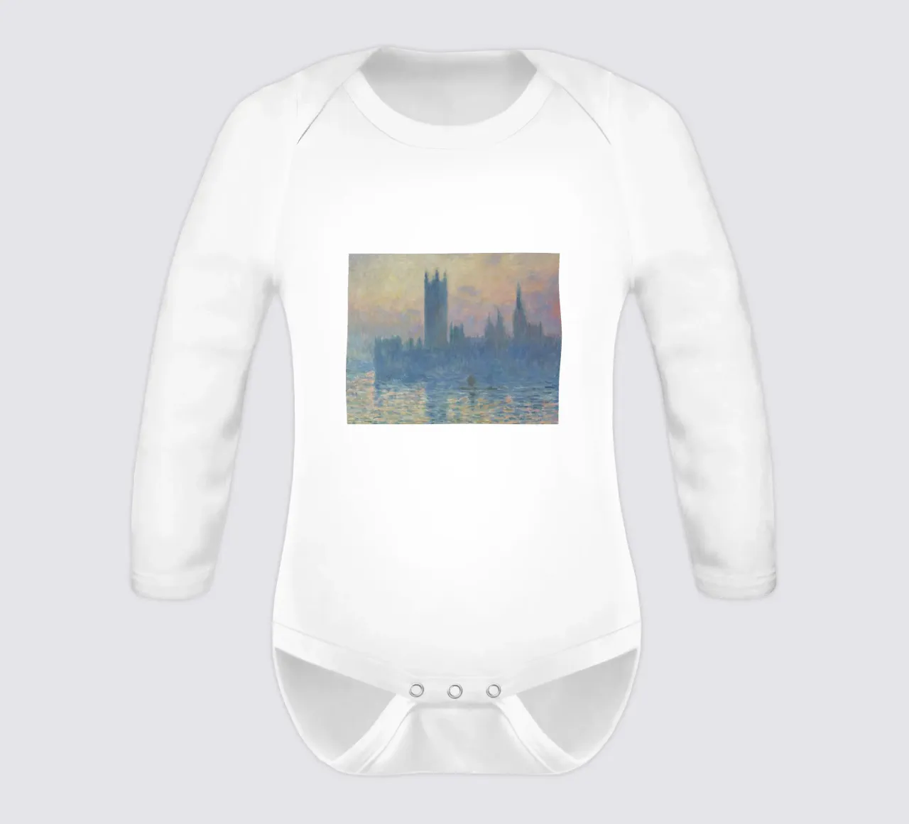 Claude Monet - Die Häuser des Parlaments, Sonnenuntergang Langarm Babybody von William Store