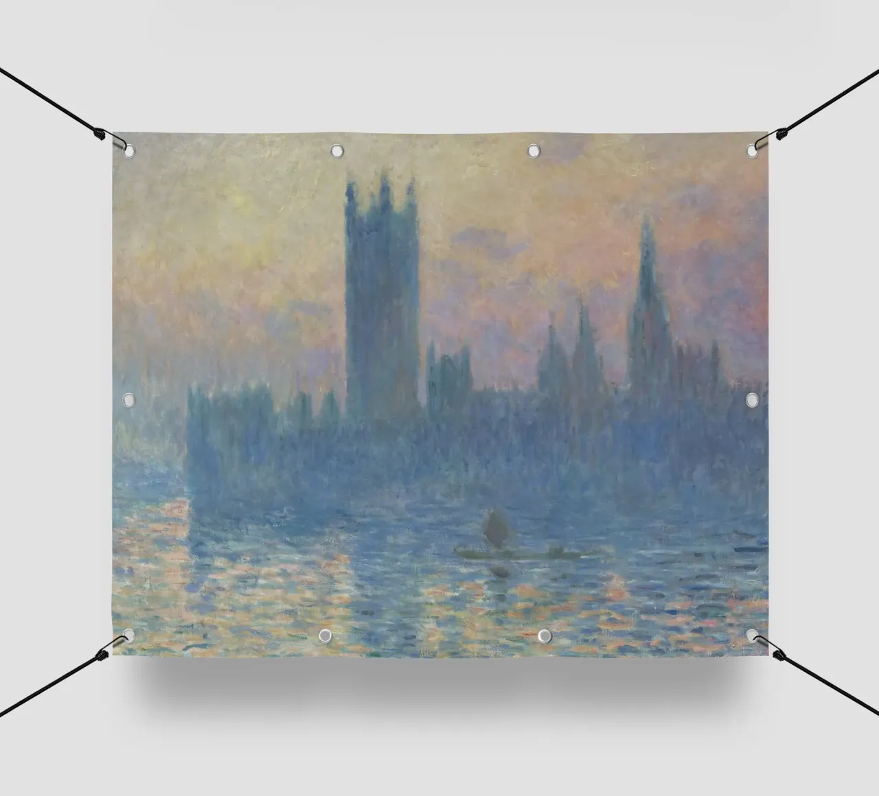 Claude Monet - De Parlementsgebouwen, Zonsondergang pvc-zeil van William Store