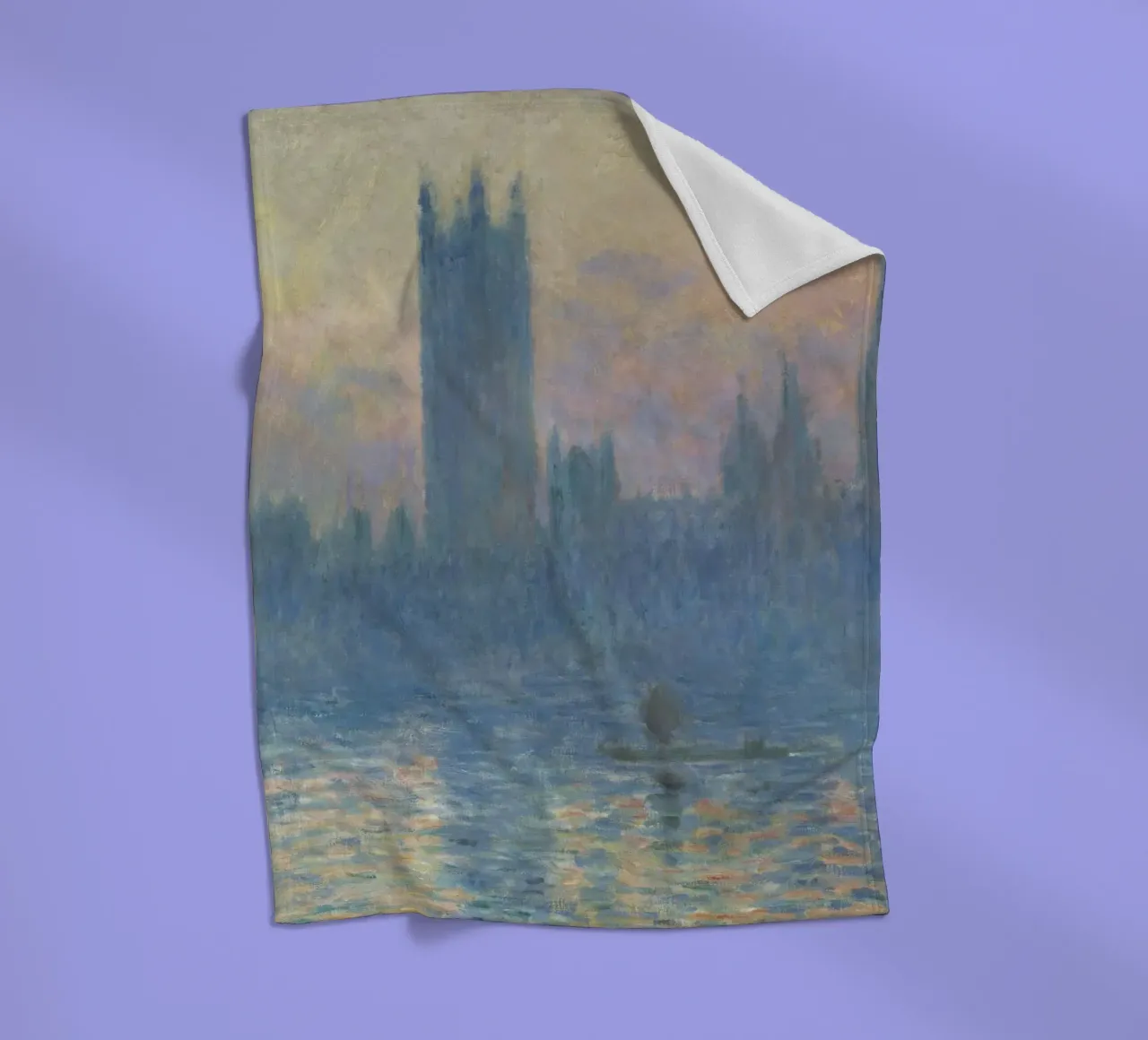 Claude Monet - Il Palazzo del Parlamento, tramonto coperta in pile da William Store