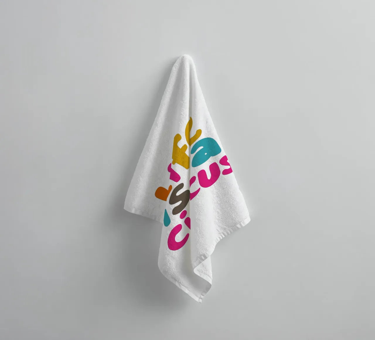 "Life is a Circus" Colourful view towel by Carinaprint
