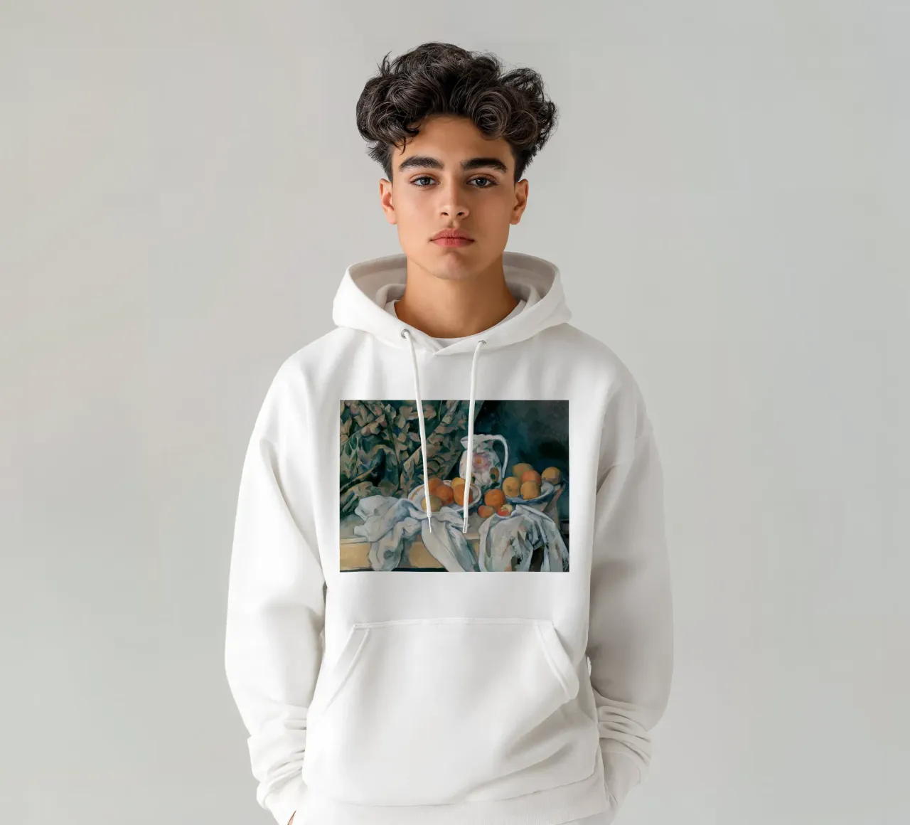 Paul Cezanne - Bodegón con cortina sudadera con capucha de William Store