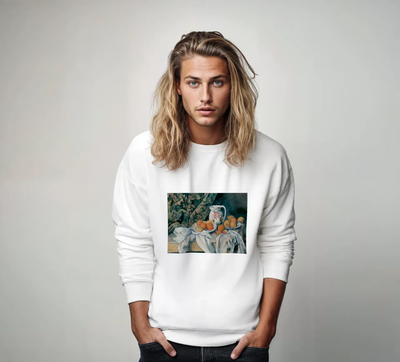 Paul Cezanne - Bodegón con cortina sudadera de William Store