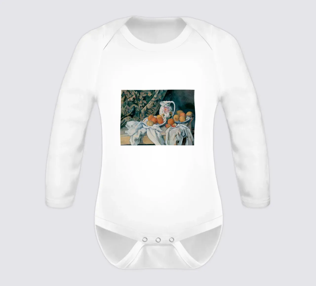 Paul Cezanne - Stilleven met een gordijn babyrompertje lange mouwen van William Store