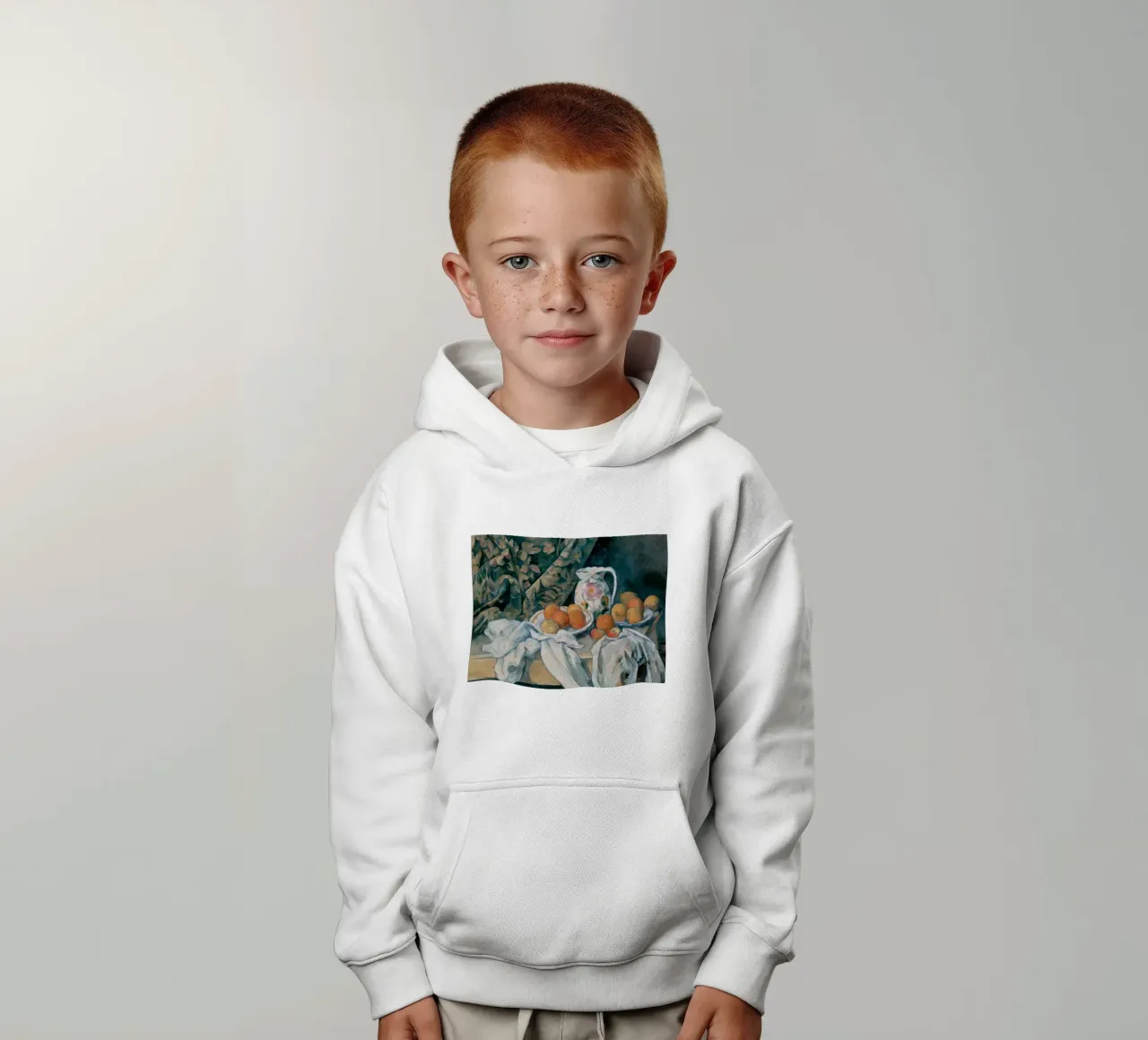 Paul Cezanne - Stilleben mit Vorhang Kinder Hoodie von William Store
