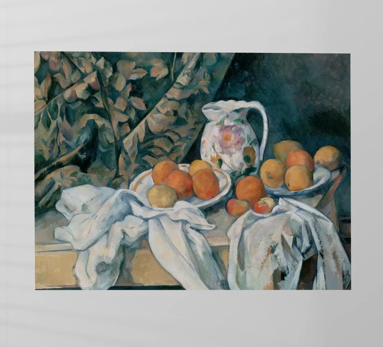 Paul Cezanne - Bodegón con cortina lámina retroiluminada de William Store