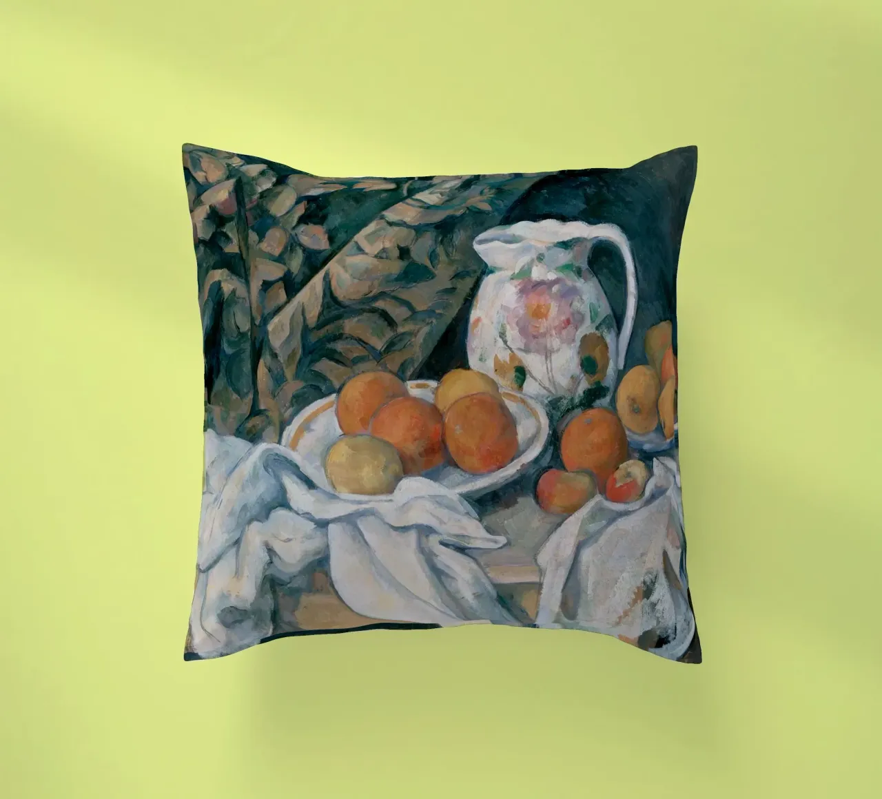Paul Cezanne - Still Life with a Curtain decorative cushion by William Store