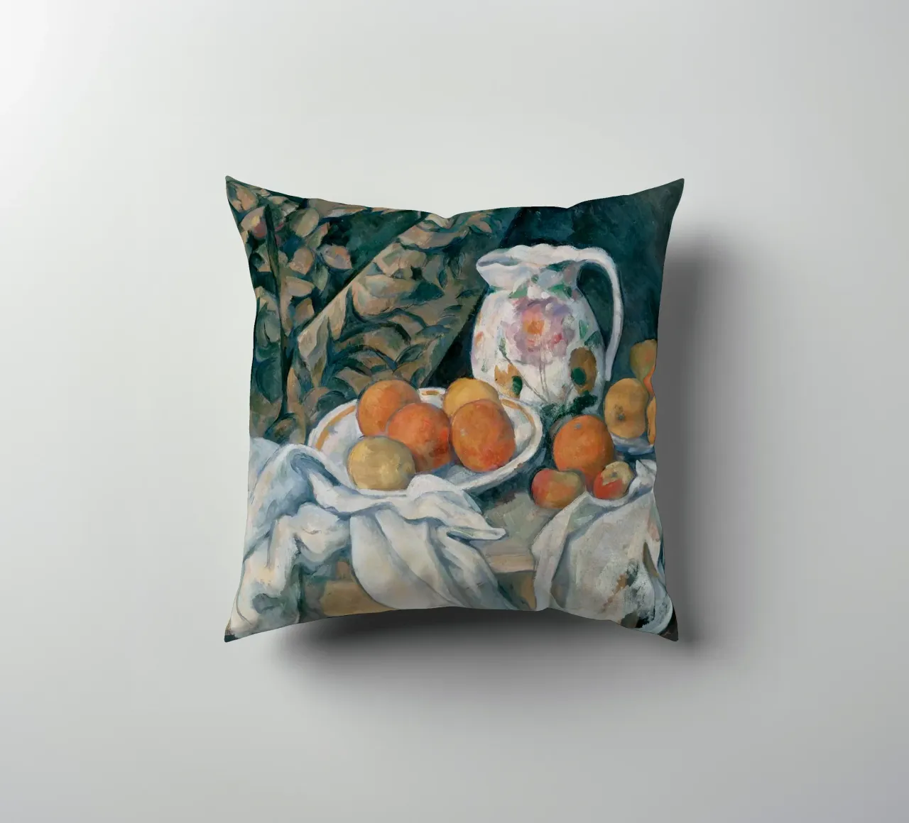 Paul Cezanne - Still Life with a Curtain decorative cushion by William Store