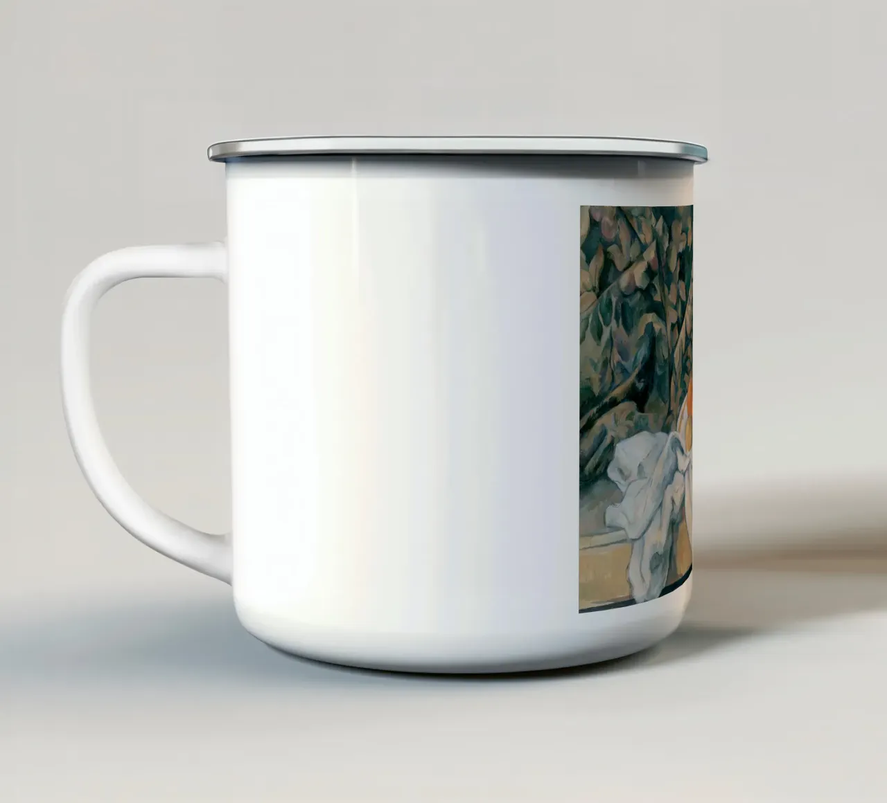 Paul Cezanne - Natura morta con tenda tazza in smalto da William Store