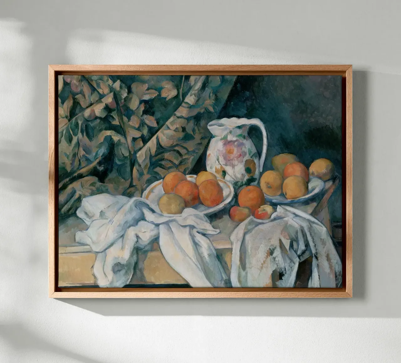 Paul Cezanne - Still Life with a Curtain canvas with Floater frame by William Store