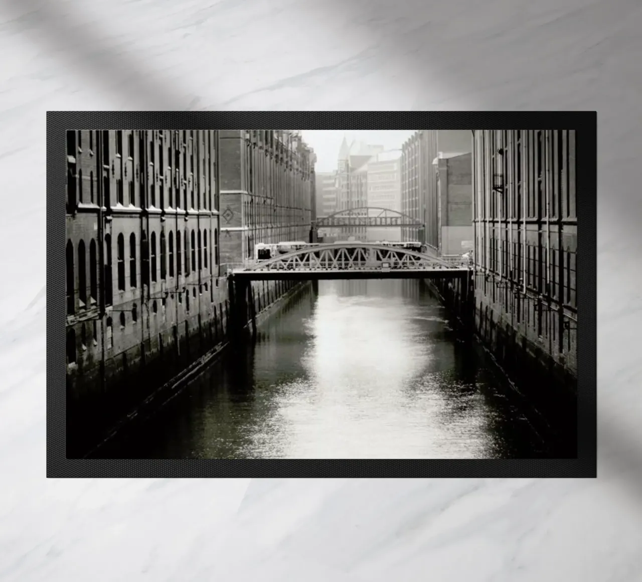 Warehouse District Hamburg II - Speicherstadt Hamburg doormat by Anja Hebrank Photography
