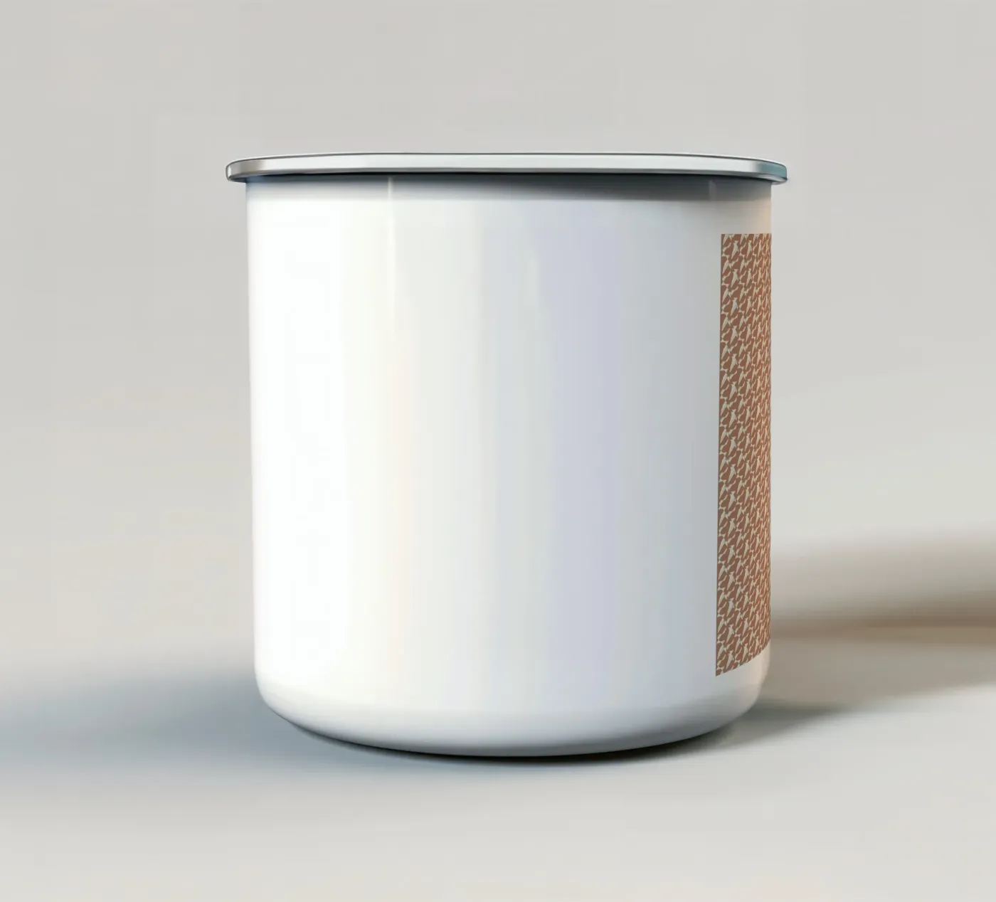 Pattern mocha enamel mug by Little Dean