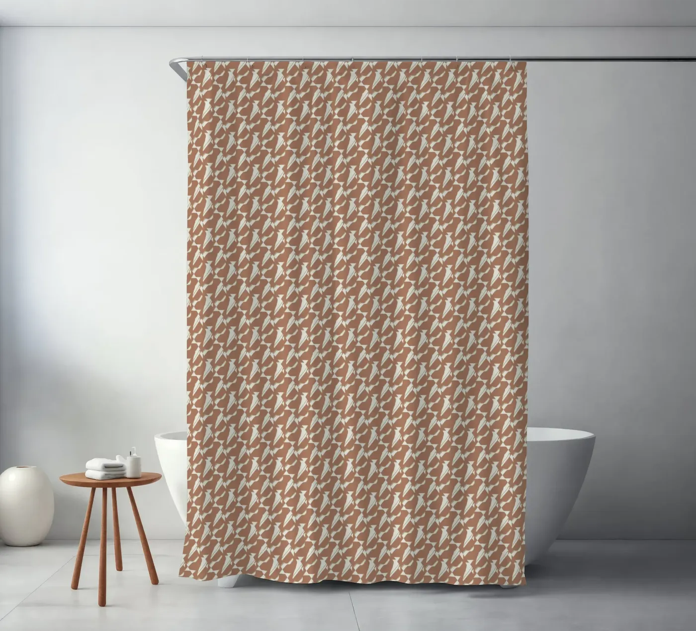 Pattern mocha douchegordijn van Little Dean