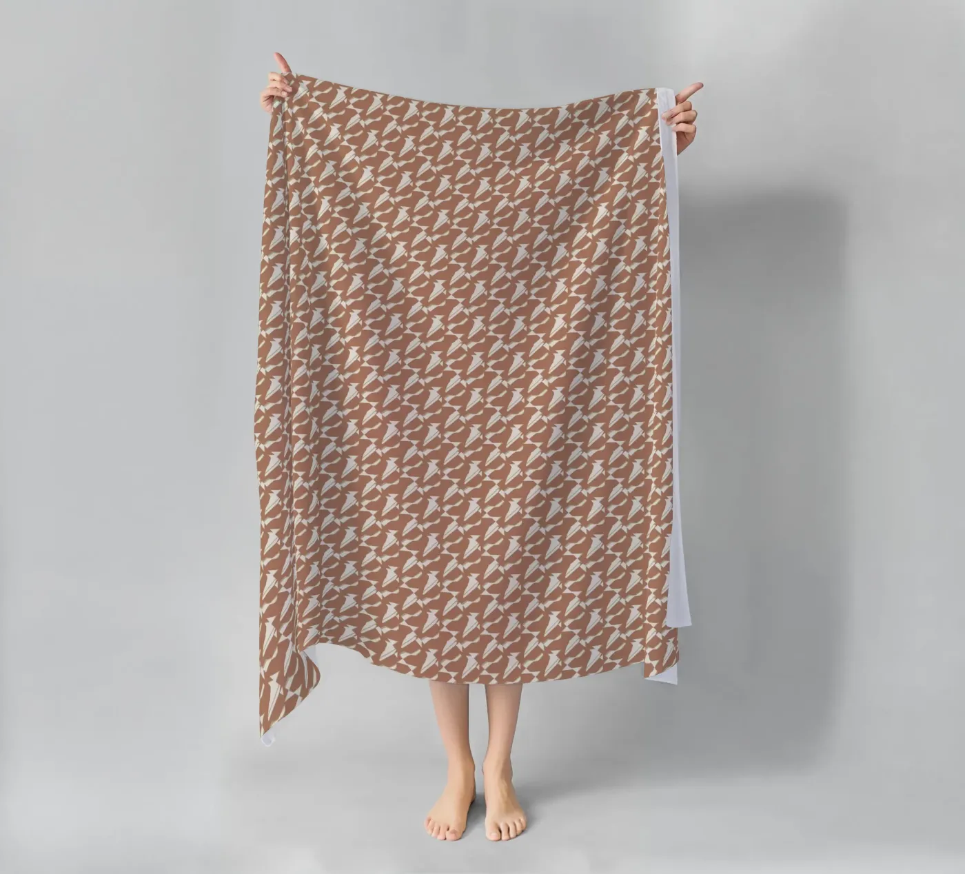Pattern mocha beach towel by Little Dean
