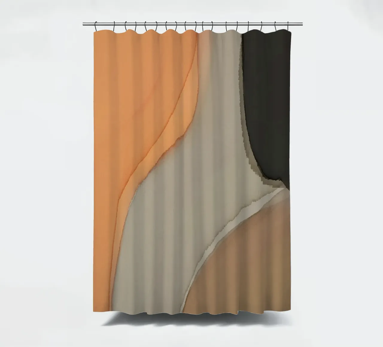 Minimalism earth tone abstract shower curtain by Little Dean