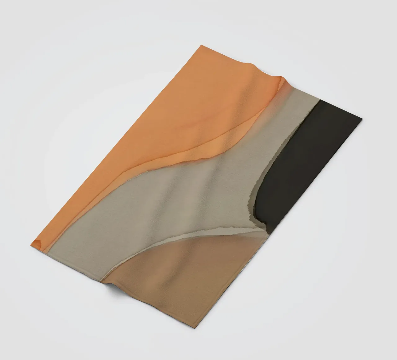 Minimalism earth tone abstract fleece blanket by Little Dean