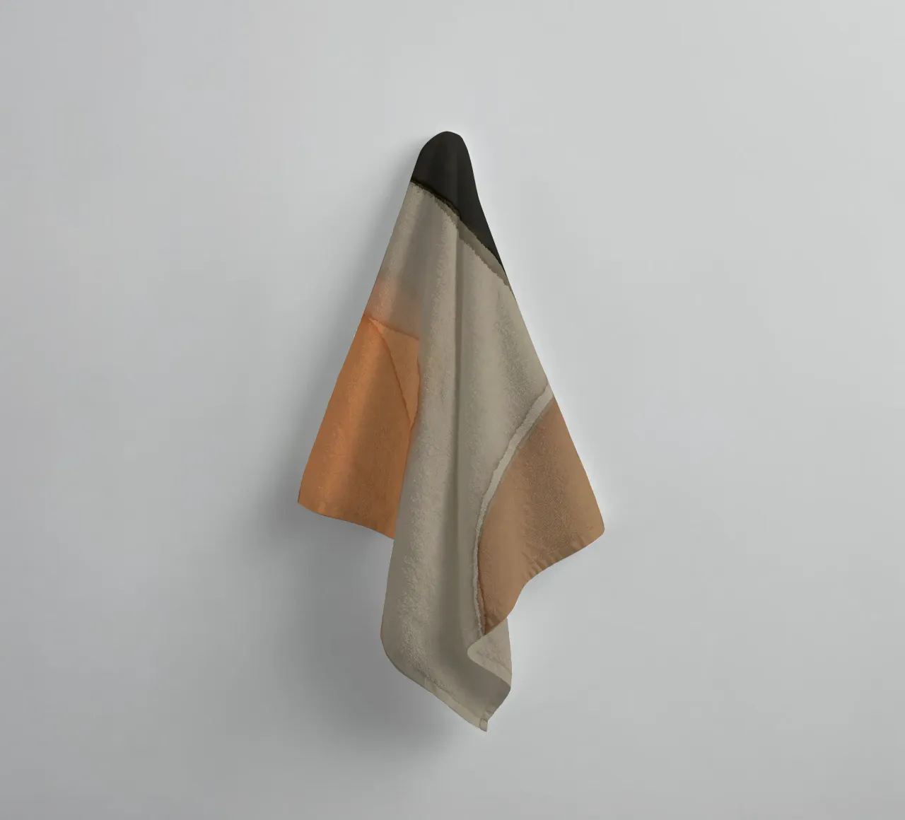 Minimalisme aardetinten abstract badhanddoek van Little Dean